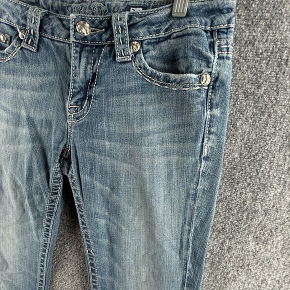Miss Me Jeans Embellished Denim 30 Boot Cut Urban Embroidered Women ACTL 30X32 - Picture 3 of 16